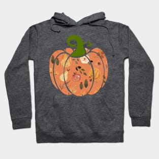 Peach Boho Botanical Pumpkin Hoodie